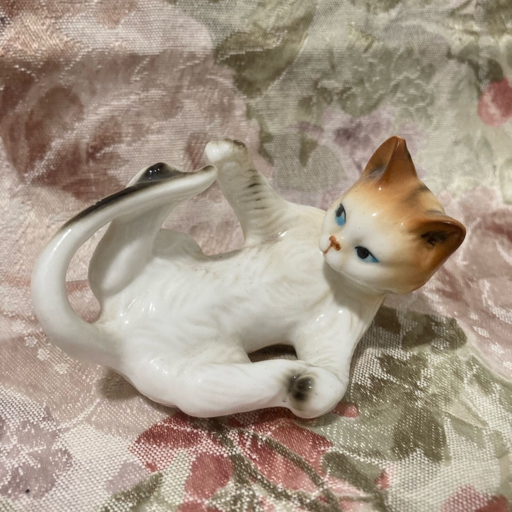 Vintage Bone China Orange Cat
